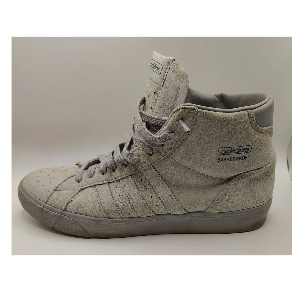 Adidas Basket Profi Mens‎ Grey Suede High Top Sneakers FW4976 Size 10